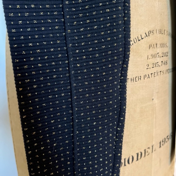 Janie and Jack black with gold detail stretch pants with elastic waist - Picture 4 of 7